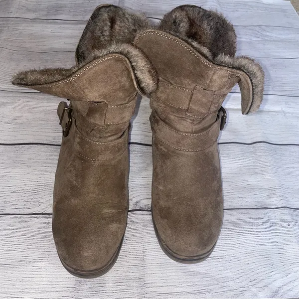 Sonoma Faux Fur Women's Tan Ankle Boots - Image 2