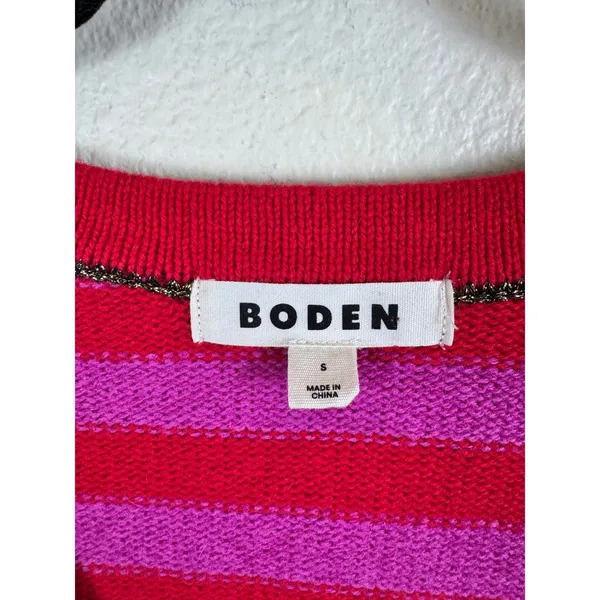 Boden Olivia Merino Tank‎ Women Size S Striped Metallic Dopamine Sweater Vest - Image 3
