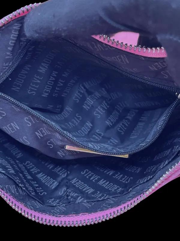 Steve Madden Pink Baguette Shoulder Bag Logo Print NWT - Image 8