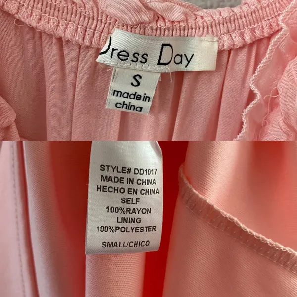 Pink Cottagecore Dress‎ Small Ruffle Coquette Feminine Romantic Peasant Girly - Image 3