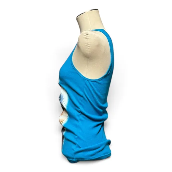 Alan Jackson Vintage 90s Country Music Concert Ribbed Tank Top Blue Large - Image 3