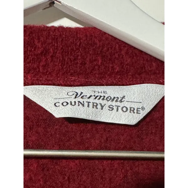 Vermont Country Store · Large/XL (Est) · Button Front Fleece Jacket · Red - Image 5