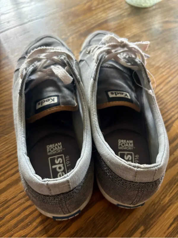 Keds Blue Grey Canvas Lace-Up Sneakers - Image 2