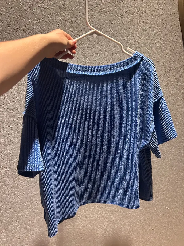 Blue Altar'd State Top v-neck - Image 3