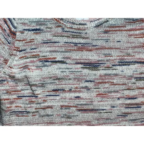 J Jill Petite Knit Cotton Pastel Striped Sweater3/4 Sleeve Size Large Coastal‎ - Image 5