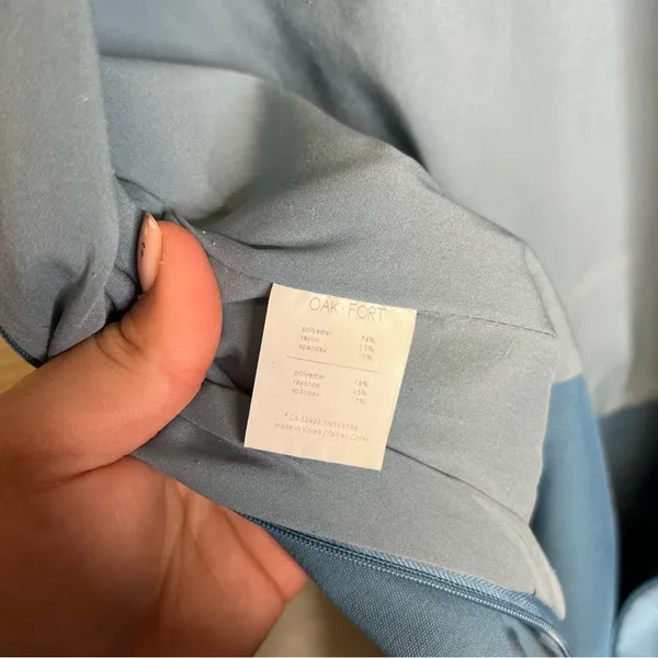OAK + FORT | Formal Dressy‎ Wide-Leg Jumpsuit Medium Baby Blue - Image 9