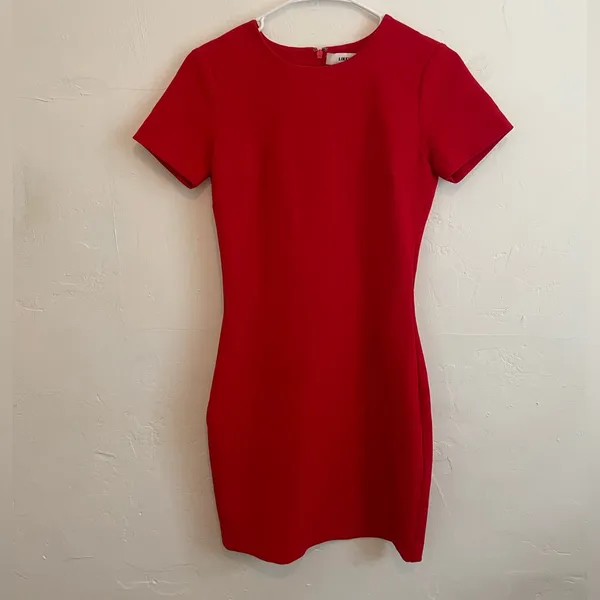 Likely Manhattan Mini Dress in Scarlet Red Short Sleeve Fitted - Image 5