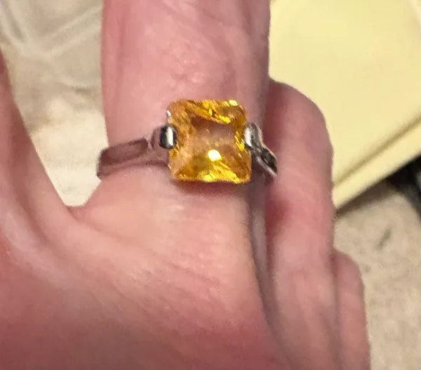 New citrine Sterling silver wedding ring size 8 Yellow - Image 2