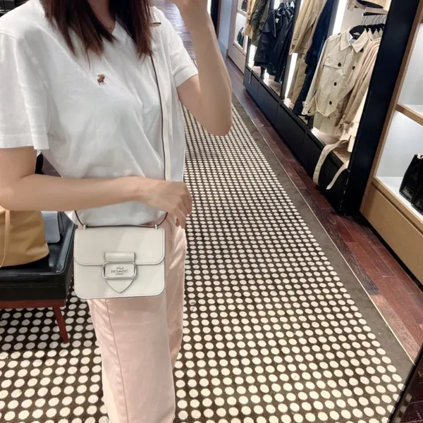 Coach Morgan Square Crossbody Chalk White Crossgrain Leather CL416 NWT $398 - Image 7