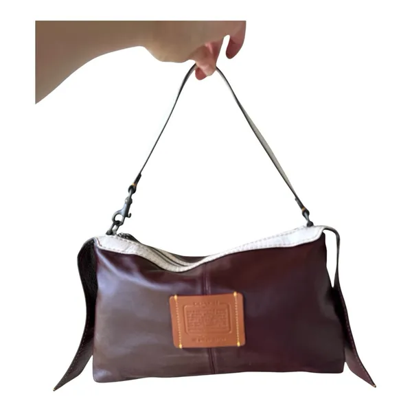 COACH 1941 Bandit Hobo Bag Leather Oxblood Burgundy/Ivory Pouch - Good Condition - Image 7