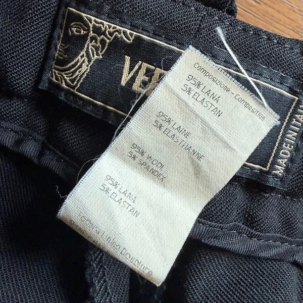 Versace Vintage RARE Y2K Mid-Rise Bootcut Trousers Black Wool Blend Size 38 (US - Image 5
