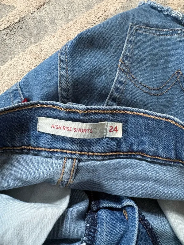 Women’s Levi’s high waisted distressed jean shorts 24 - Image 3