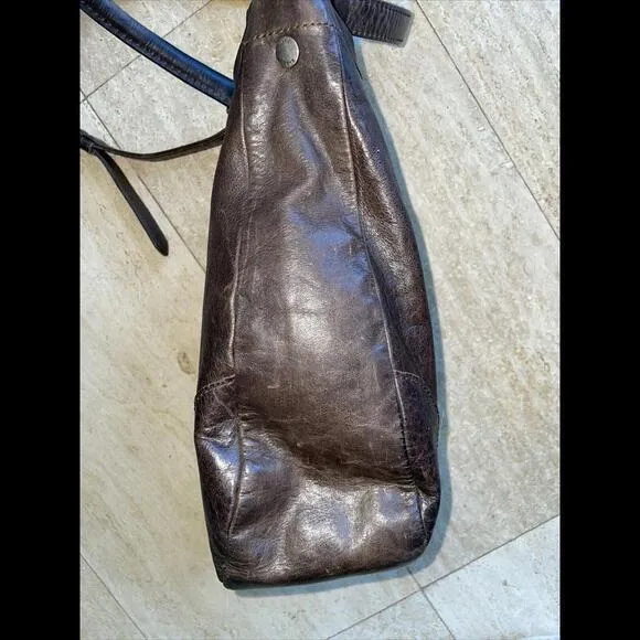 FRYE Melissa Hobo Brown Distressed‎ Leather Shoulder Bag - Image 8