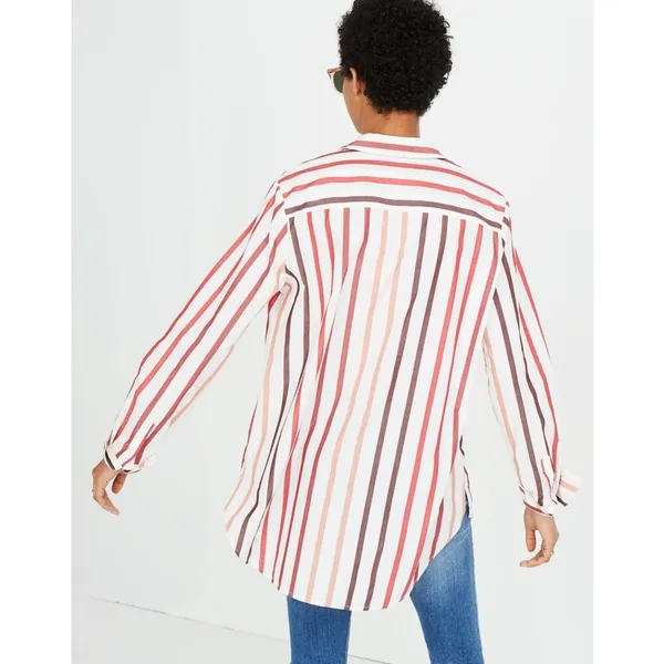 Madewell Women's XS‎ Striped Button-Up Shirt Long Sleeve Casual Relaxed Fit - Image 3