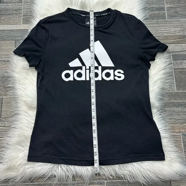Adidas Black and White Logo Short Sleeve T-Shirt - Image 5