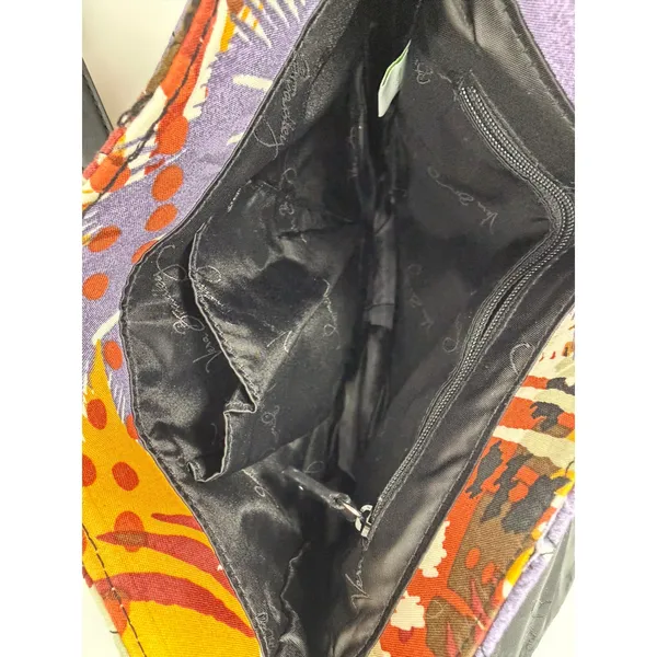 VERA BRADLEY Slim Saddle Bag Crossbody Purse Painted‎ Feathers Quilted Purple - Image 5