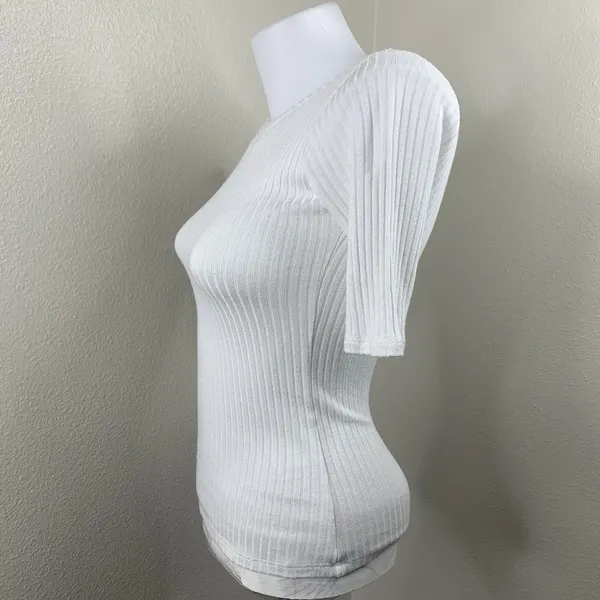 Reformation Jeans White-ish Ribbed Tencel Top Sz XS Shirt - Image 3