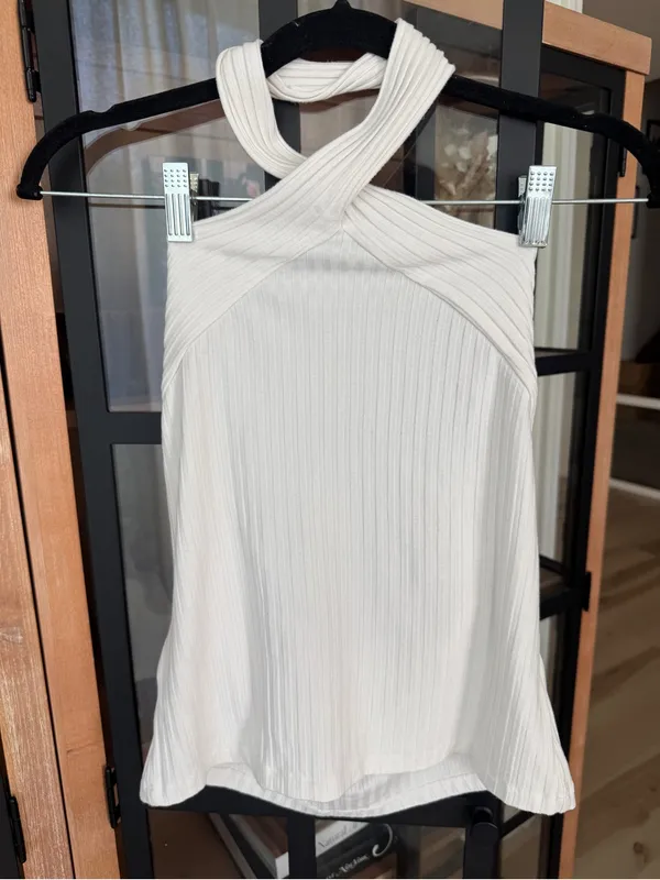 Anthropologie Ribbed Halter Top open deep low back knit sleeveless - Image 8
