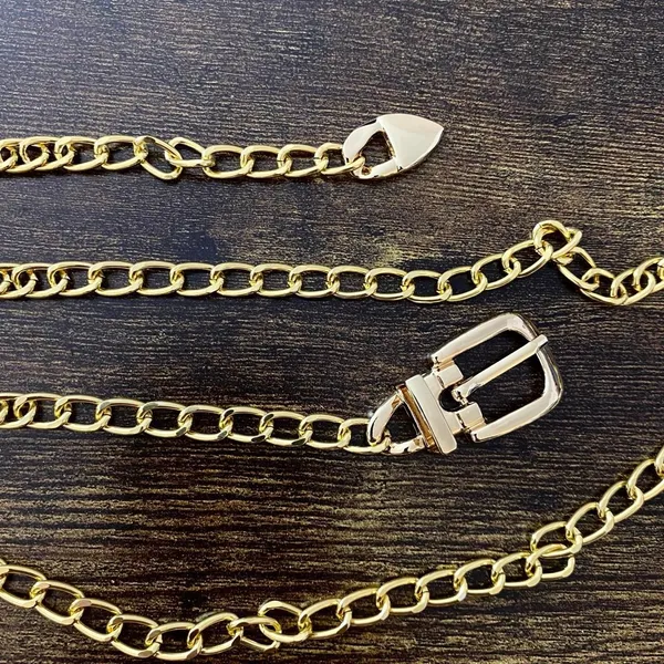 Gold Y2K Mini Buckle Layered Draped Chain Belt, Fits 25-43 Inches, X7GA1368 - Image 7