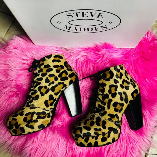 Steve Madden Real Fur Animal Print 5.5 New‎ - Image 3