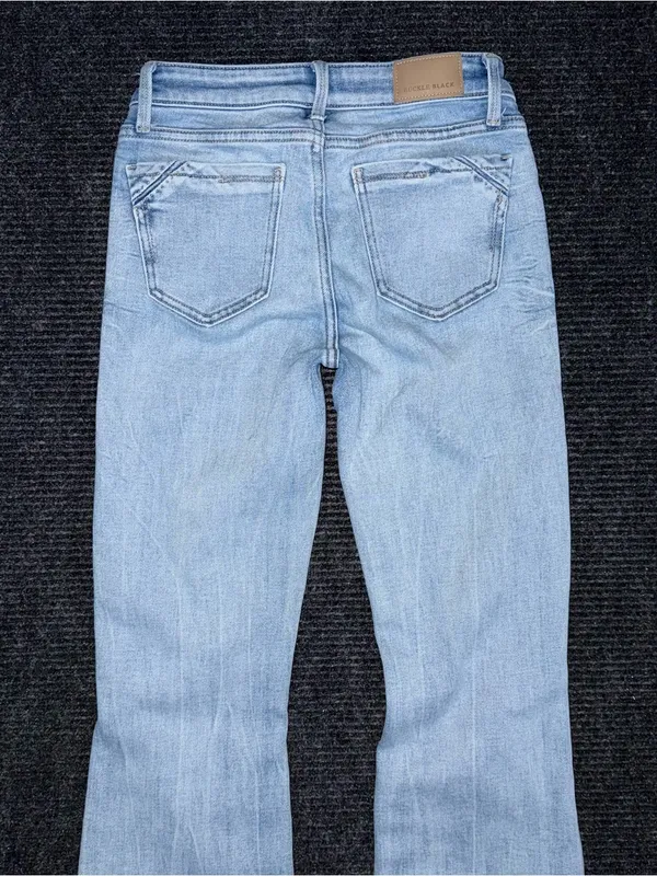 Buckle Black Fit 53 Bootcut Stretch Jeans 24x32 Light Wash Distressed BBW6514R - Image 4