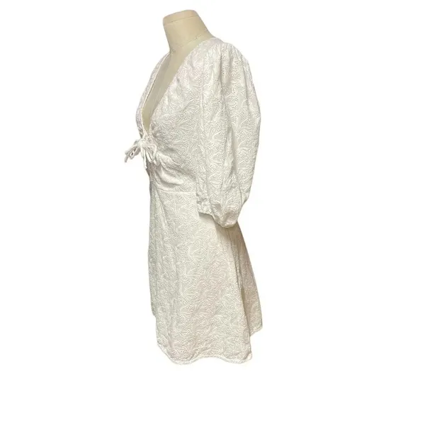 NICHOLAS Danni Bow-detailed Broderie Anglaise Mini Dress White Size US 8‎ - Image 7