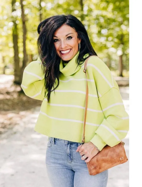 FREE PEOPLE Paulie Sweater in Lemonade Combo Size Medium - Image 3