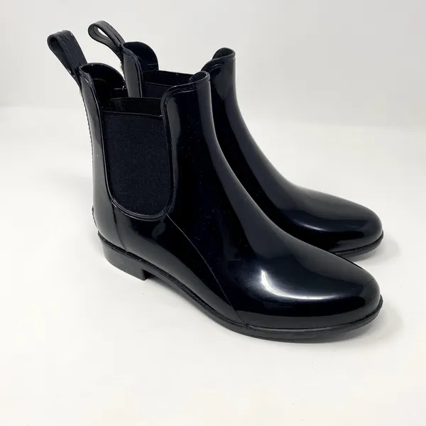 Sam Edelman Tinsley Black Glossy Ankle Chelsea Classic Preppy Rain Boots 7 - Image 2