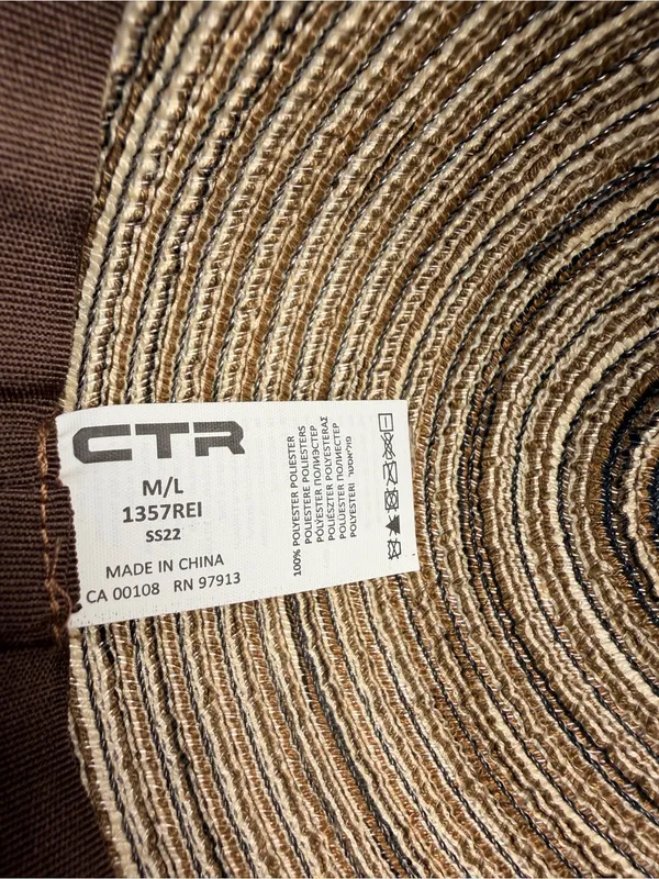 CTR Summit Crushable Straw Hat Brown Mix M/L UPF 40+ Packable Sun Hat NWT - Image 4