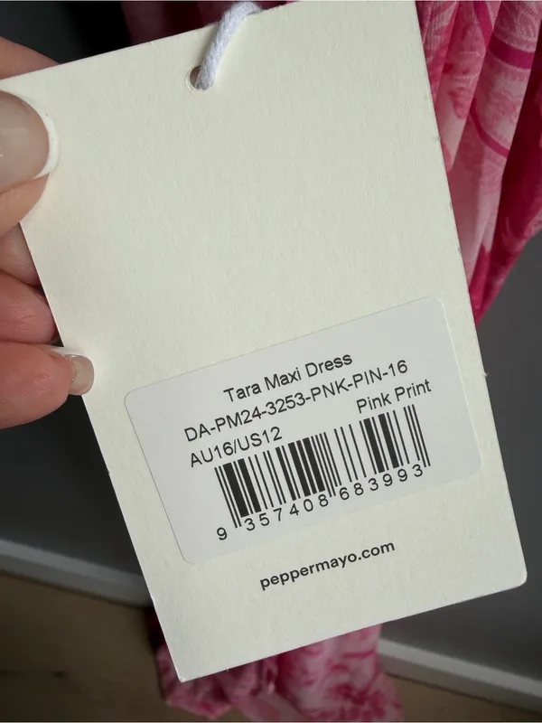 Peppermayo NWT Tara Maxi Dress Open Back Maxi Dress in Pink Print Size 12 - Image 7