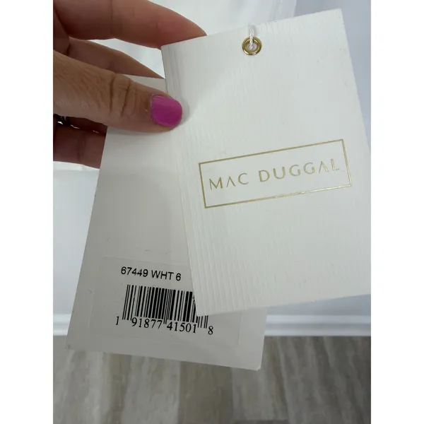 NEW Mac Duggal Savannah Dress White Size 6 Cocktail - Image 3