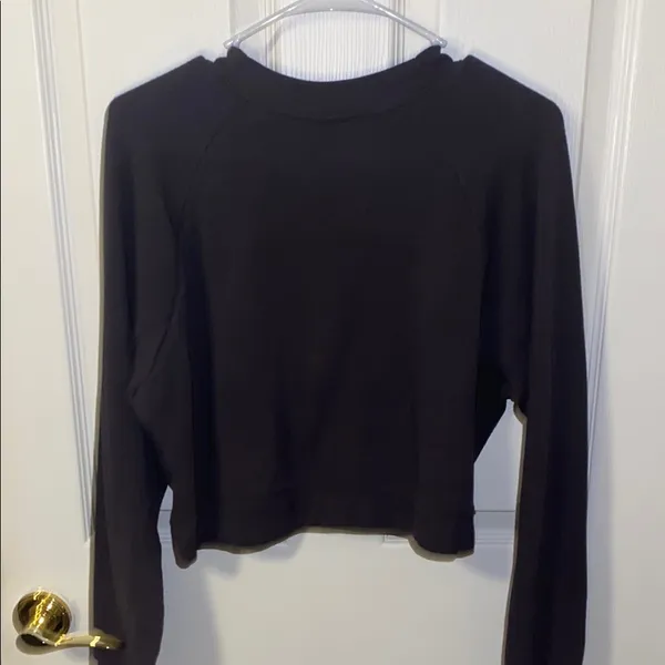 Dark Gray Cozy Up Cropped Relaxed Sweatshirt Size Small - Image 5