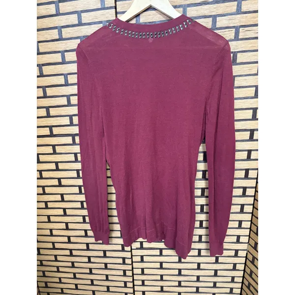 BKE Burgundy Studded Caridgan Size Small‎ - Image 2