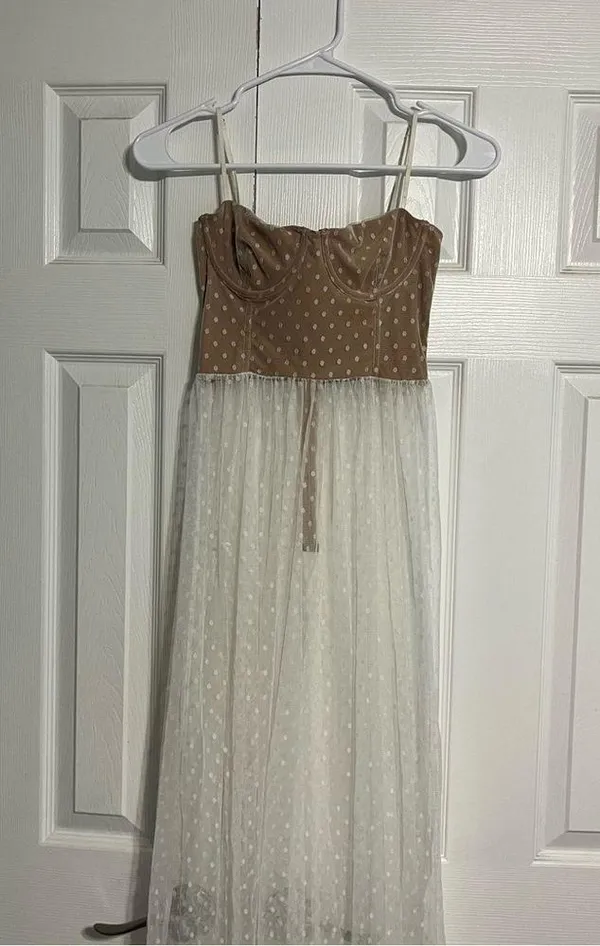 White Fox Totally Bangin' Mesh Maxi Dress White - Image 4