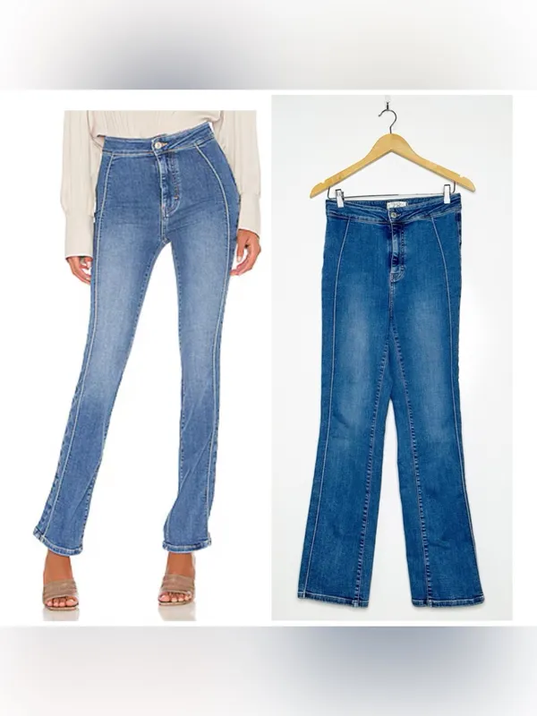 We The Free People Cross My Heart Slim Straight High Rise Jeans Size 28 - Image 2