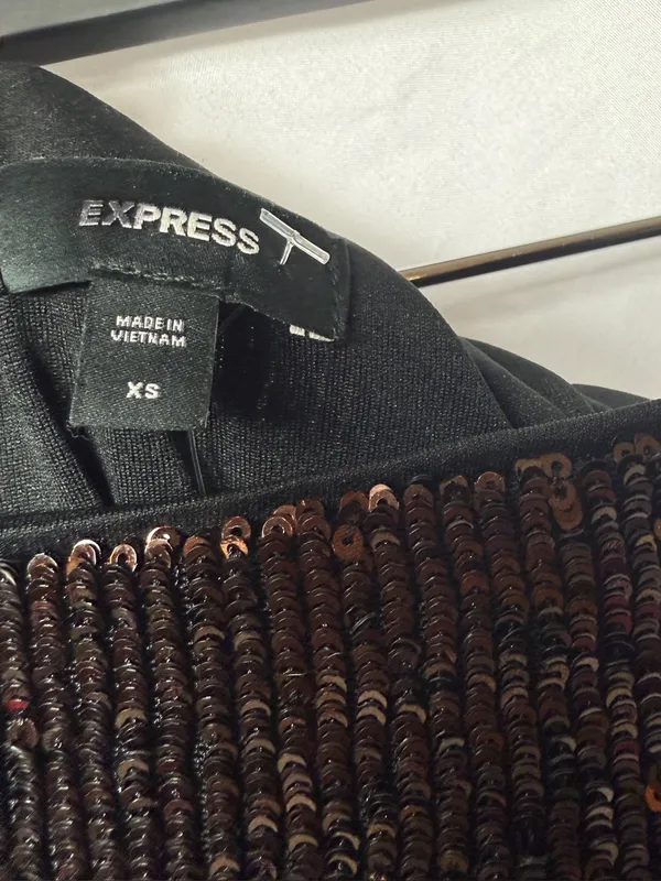 Express Y2K Bronze Sequin Midi Pencil Skirt XS NWT - Image 4