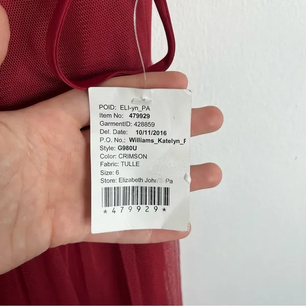 NWT Amsale Aliki Crimson Bridesmaid Dress Size 6 - Image 4