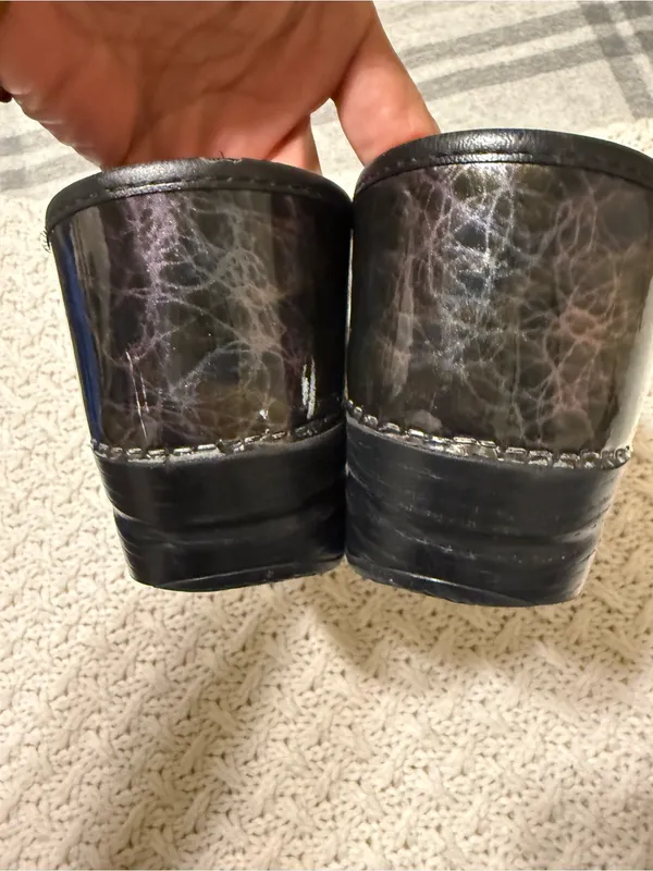 Dansko Professional Patent Leather Clogs Metallic Ink Size 40 USA 9/5 10 - Image 6