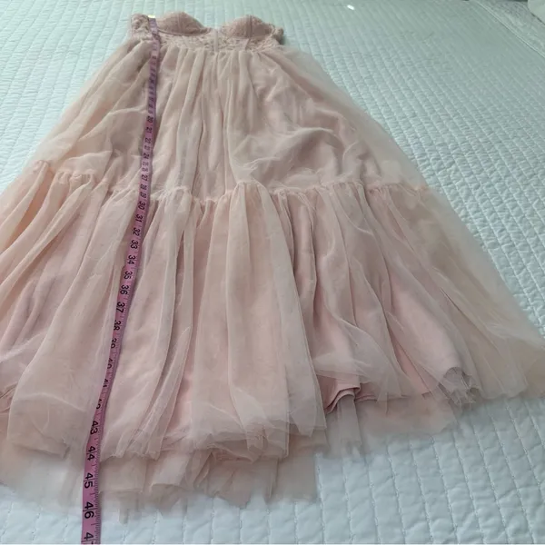 Selfie Leslie Gown Strapless Dancing With Me Sweetheart Tulle Midi Dress Pink - Image 5