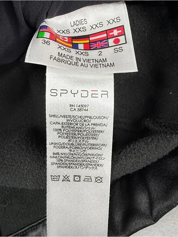 Spyder Womens XXS Black Shimmer Moto Softshell Jacket Full Zip Fitted - Image 8