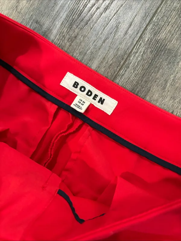 Boden Red Ponte Knit Wide Leg High Rise Career Dress Pants Size 4R - Image 6