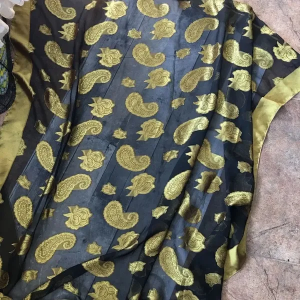 Florence Italy Gold and black silk scarf - Image 4