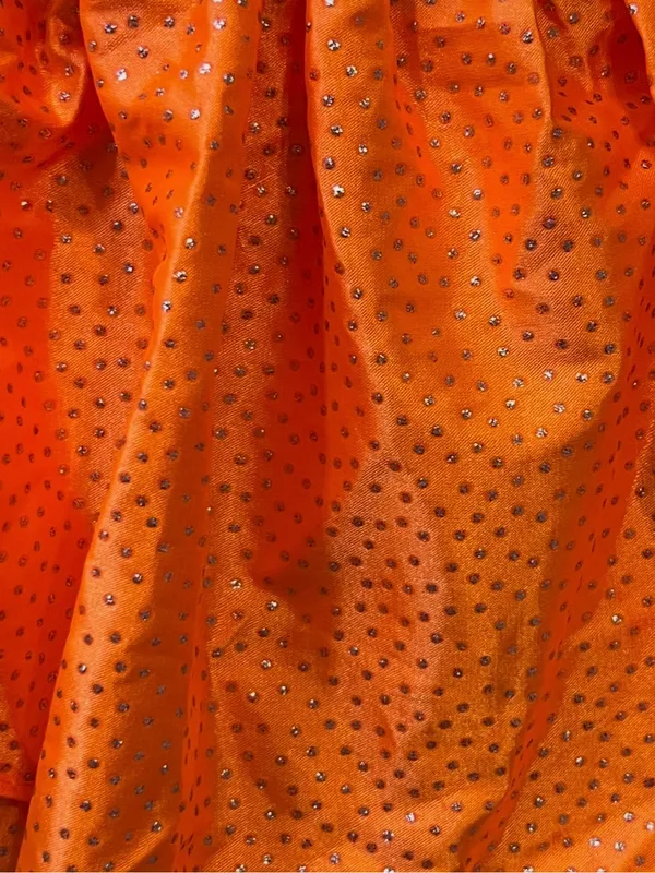 Boutique #25-4 Vibrant Orange sweetheart A line three ruffle tier silver dot-Size 0 (XS) - Image 10