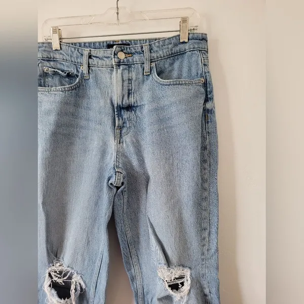Free Assembly Jeans High Rise 90s Straight Leg Light Wash Ripped High Waist 10 - Image 5