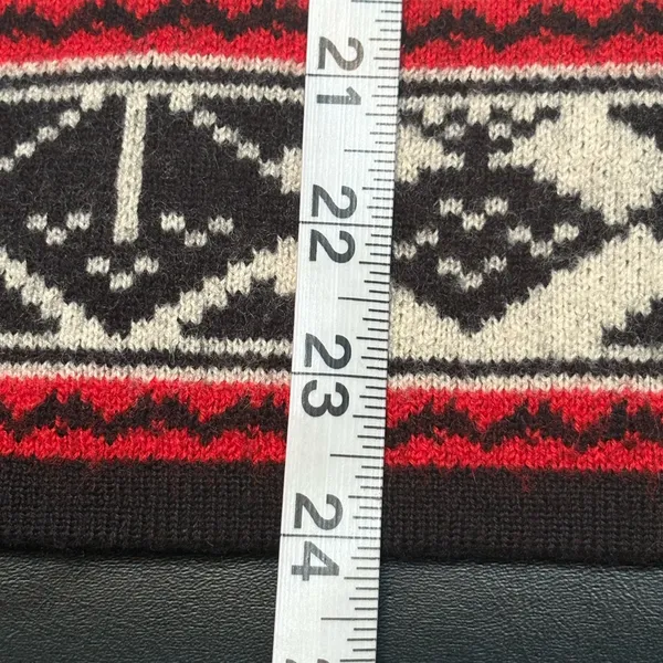 Vintage Pendleton Cream Sweater w/ Black &Red Accents Size S. 100% Virgin Wool - Image 12