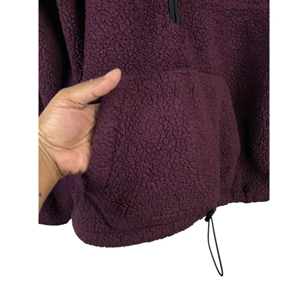 PINK Victoria's Secret Sherpa Fleece Pullover Jacket Purple -Sz. Medium - Image 3