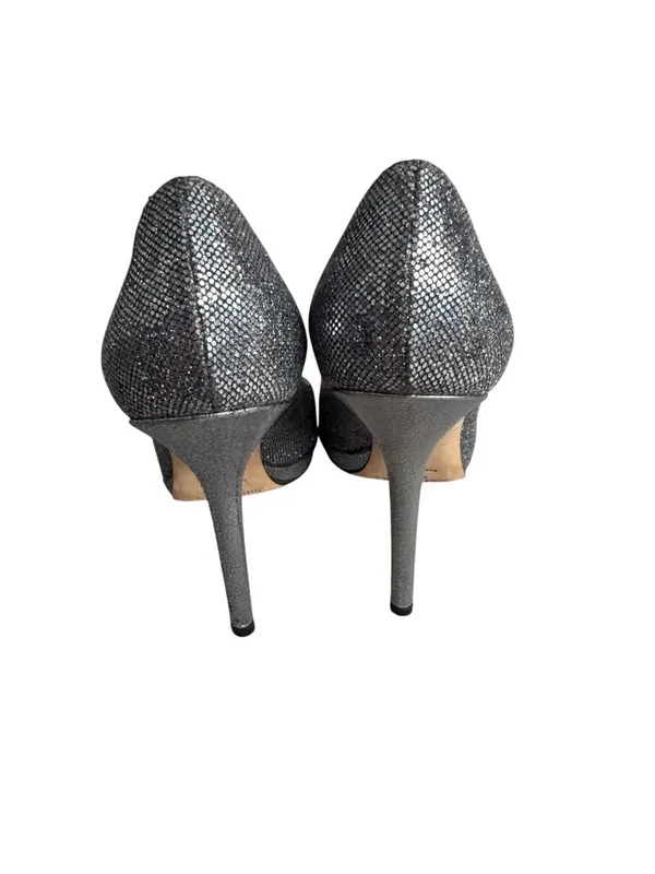 JIMMY CHOO Pewter Silver Metallic Heels Size 36 / US 6 - Image 6