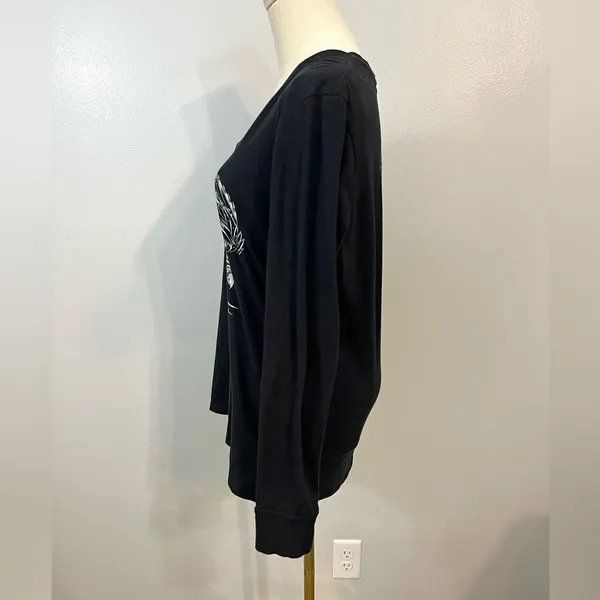 ❄️Harley Davidson Rhinestone Embellished‎ Long Sleeve Tee - Image 3