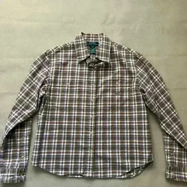 Lauren By Ralph Lauren Plaid Spring Buttondown Women’s Large - Image 5