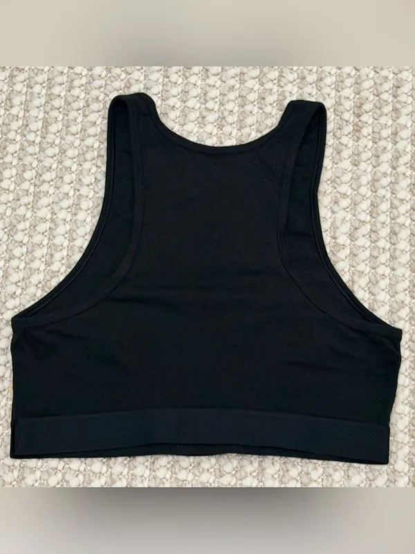 Victoria's Secret Shine Patch High-Neck Racerback Bralette Size Medium black - Image 4